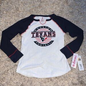 NFL Houston Texans Teens Long Sleeve Tee - Navy/White - size S 6/6X or L 10/12